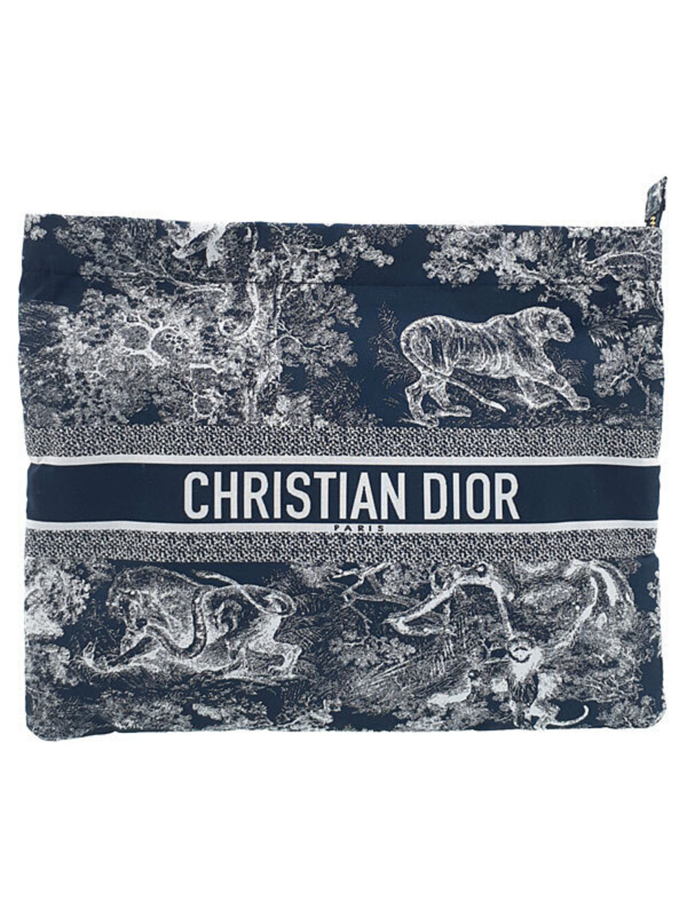 Christian Dior DiorTravel Zipped Pouch Blue Toile de Jouy Reverse